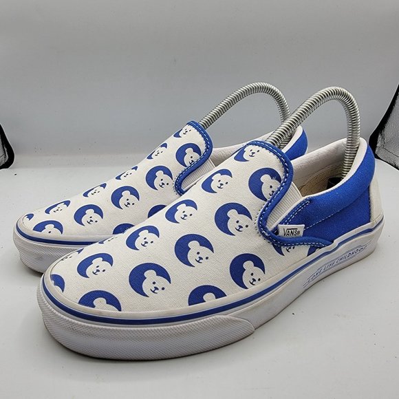 Vans X Choc Hospital White Blue Casual Slip On Shoes - Mens 6.5 - Womens 8 - Picture 4 of 12